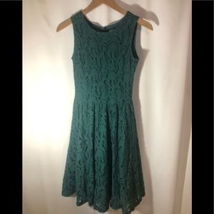 Garnet Hill A-line green lace dress
